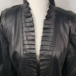 Classiques Entier Black Lambskin Leather Pleated Details